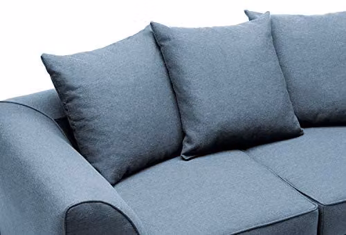 Abakus Direct Darcy 2 Seater Sofa in Teal Brushed Cotton Fabric, W/D/H: 160 x 89 x 90 cm – 6