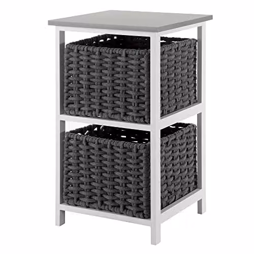 LIVIVO Habi Scandi Style 2 Drawer Wooden Storage Shelf Organiser in Black, Grey or White, W/D/H: 36.0 x 37.0 x 63.5 cm – 6