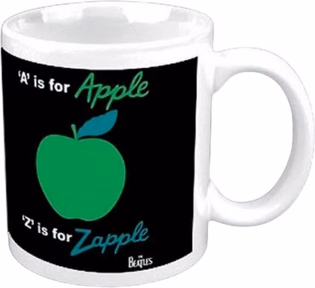 The Beatles A Is For Apple Z Is For Zapple Ceramic Mug, White and Black