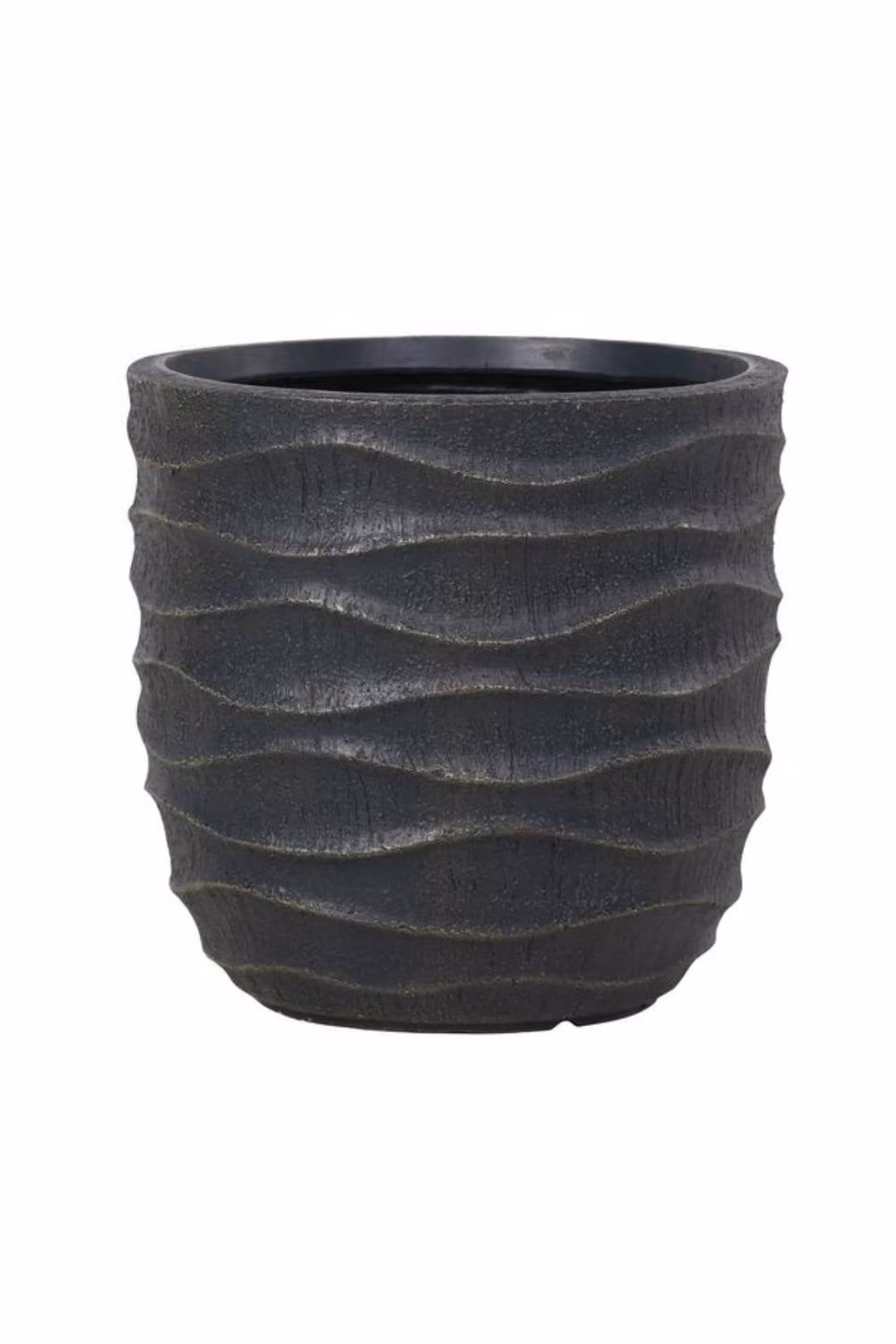 KDMD Hortus Set of 3 Grey Embossed Wave Ceramic Outdoor Planters – 2