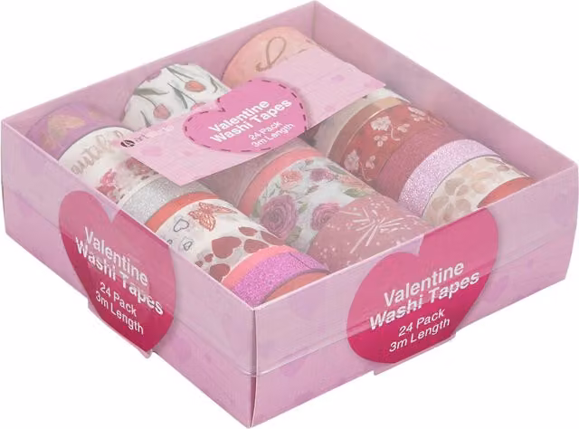 Art Studio Valentines Washi Tape in Pink and Multicolour
