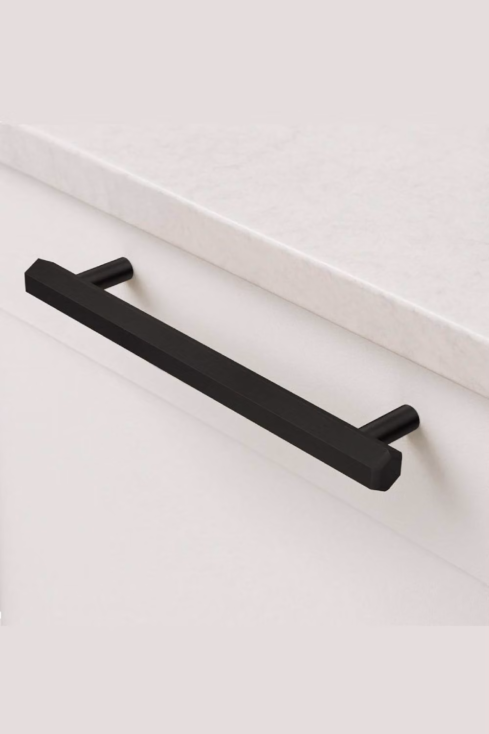Pushka Home Solid Brass Hexagonal Bar Handle in Matt Black, Hole Centre 160mm – 2