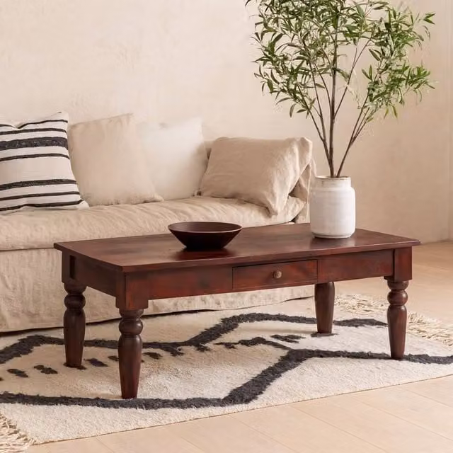 Wyld Haus Oxford Mango Wood Coffee Table in Brown with 1 Drawer