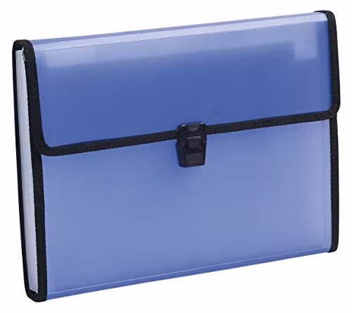 Exacompta Chromaline Polypropylene Document Box with 13 Compartments, A4, Snap Closure