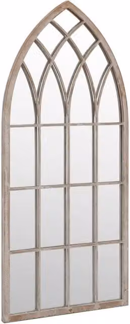 Berkfield Antique Beige Metal Garden Wall Mirror, W/H: 100 x 45 cm – 1