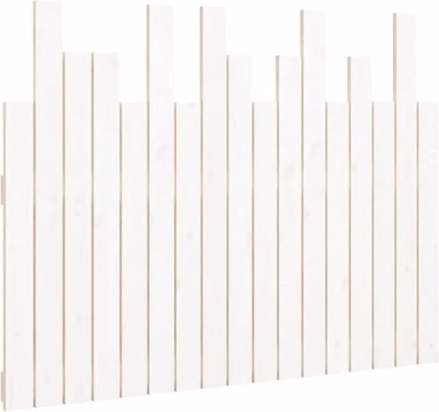 Berkfield Home White Rustic Solid Wood Pine Wall Mount Headboard W/D/H: 108 x 3 x 80 cm