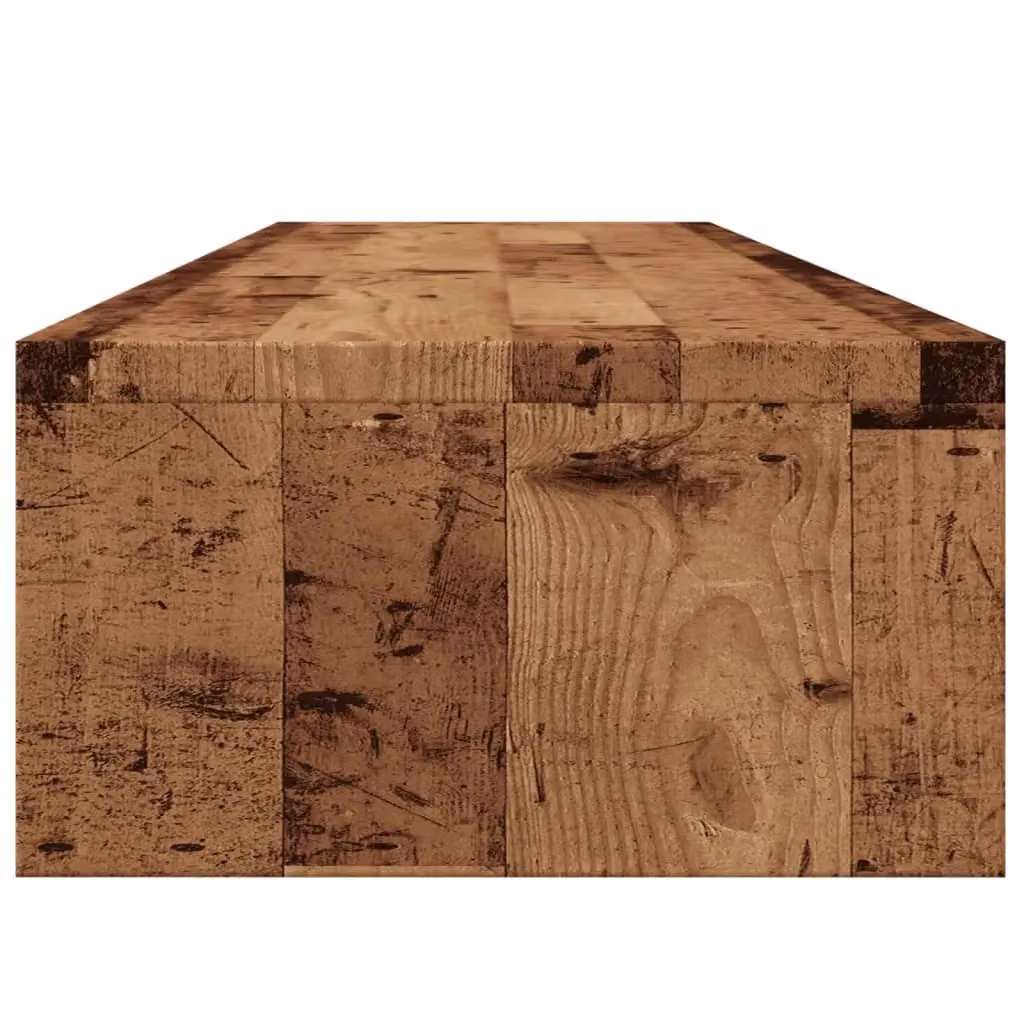Berkfield Home Monitor Stand in Old Wood Brown, W/D/H: 100 x 24 x 13 cm – 5