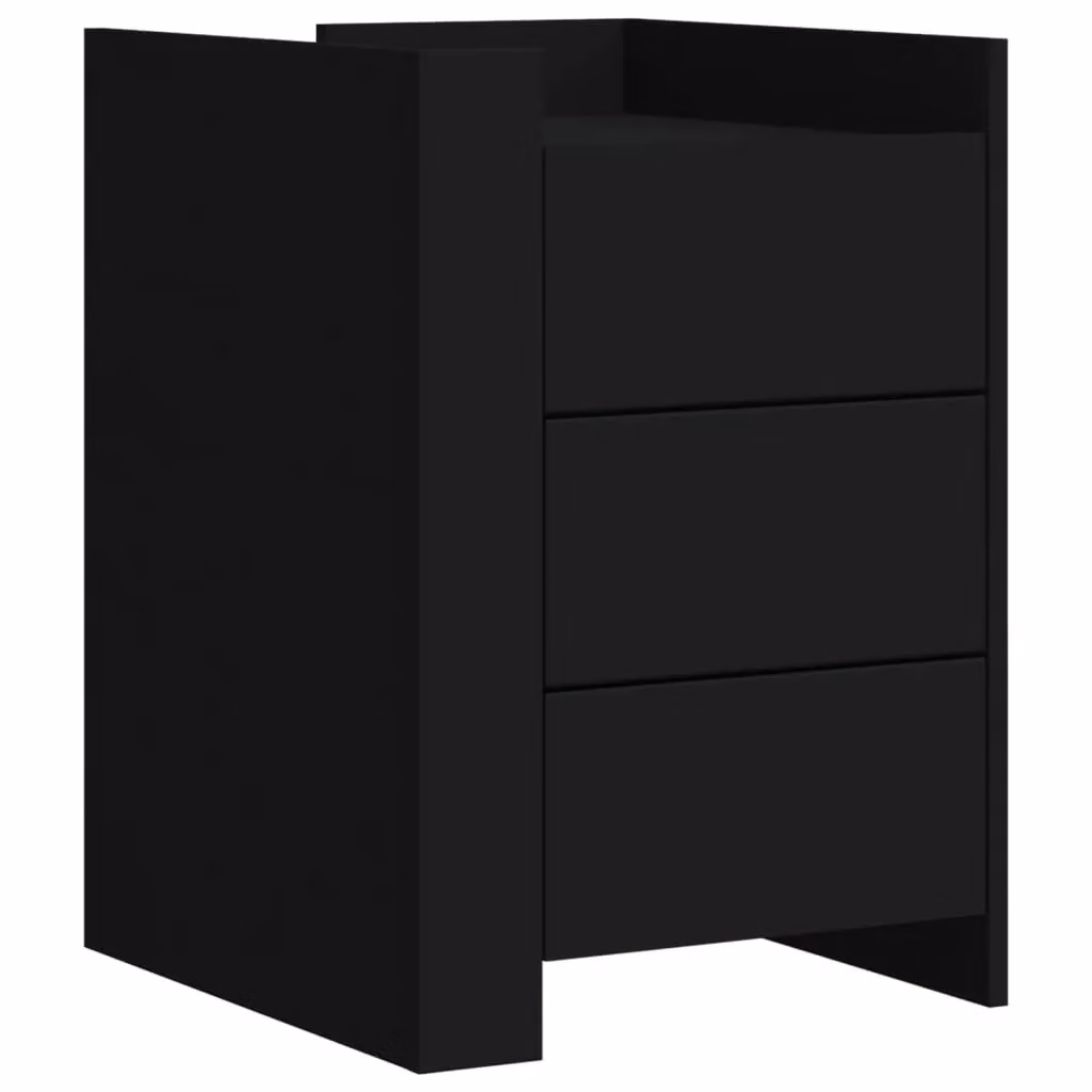 Berkfield Home Black Bedside Cabinet W/D/H: 45 x 50 x 65 cm – 2