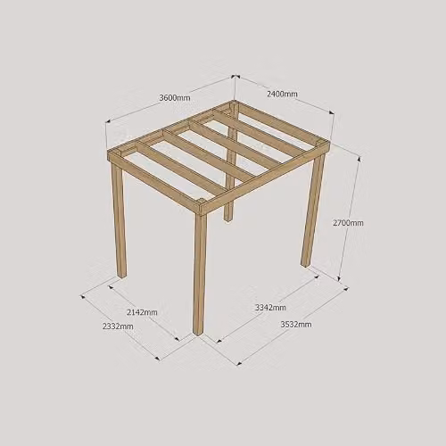 Buttercup Farm Box Pergola Climbing Frame in Wood, Light Green, W: 360 cm, D: 240 cm, H: 270 cm – 2