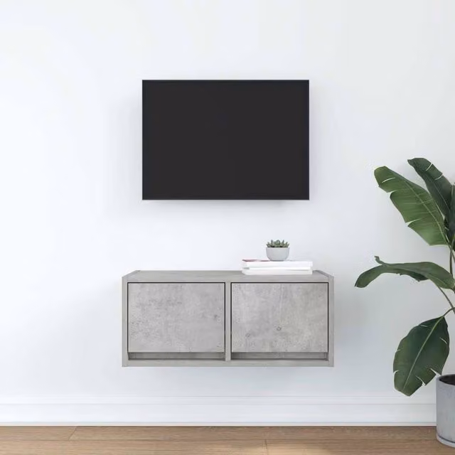 Berkfield Home TV Cabinet in Concrete Grey, W/D/H: 60 x 31 x 25.5 cm – 1