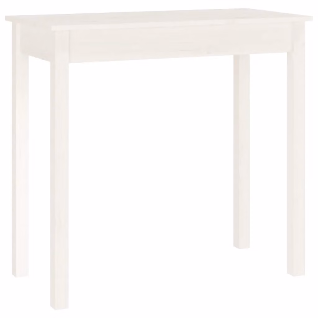 Berkfield Home White Rustic Solid Wood Pine Console Table W: 80 cm, D: 40 cm, H: 75 cm – 2