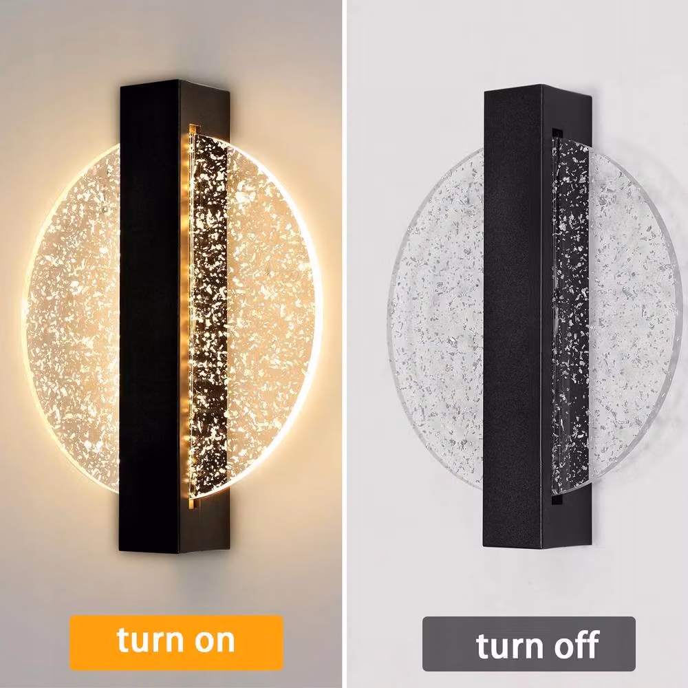 COMELY Modern Round LED Indoor Wall Light, 18W, Black, Warm White – 5