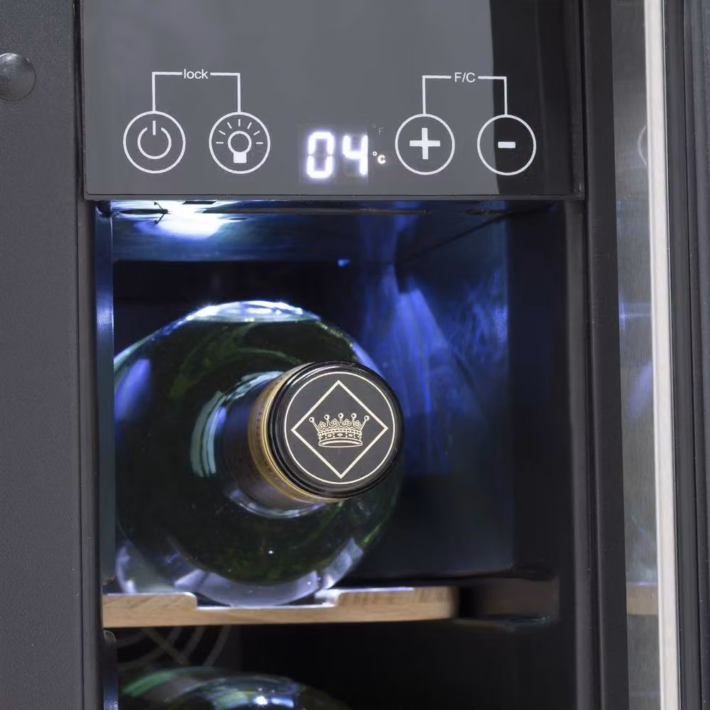 SIA WC15SS Silver Undercounter Wine Cooler Fridge with 22L Capacity and LED Interior Light – 4