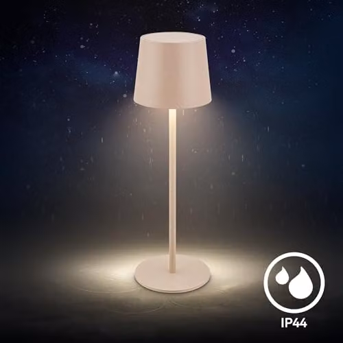 Briloner Beige Rechargeable LED Table Lamp, Dimmable Touch Control Reading Light, H 33 cm x W 11 cm x D 11 cm – 6