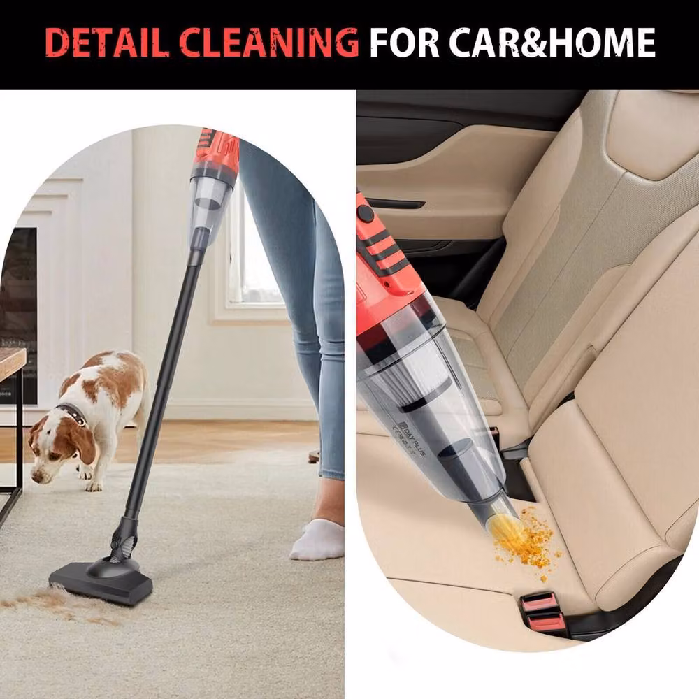 NESTLUNE Cordless Stick and Upright Handheld Vacuum Cleaner with 2 Batteries and Pet Hair Function, Red, H 100 cm x W 15 cm x D 15 cm – 5