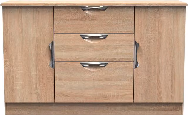 2 U Holborn Ready Assembled 2 Door 3 Drawer Sideboard in Light Oak