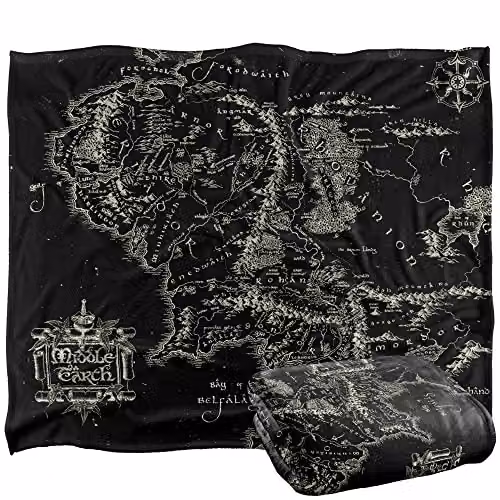 Logovision Lord of the Rings Super Soft Fleece Throw Blanket, W/D/H: 152 x 127 cm, Black and Multicolour