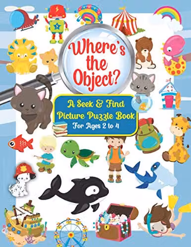 Majosta Where’s the Object? Seek and Find Picture Puzzle Book for Kids Ages 2 to 4, Multicolour