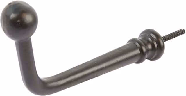 Hammer and Tongs Matt Black Iron Screw Hook W/D/H: 20 x 60 mm