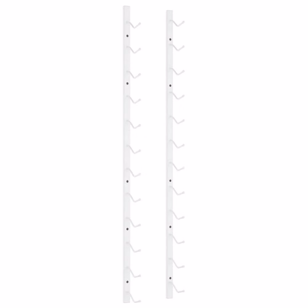 Berkfield Home White Metal Wall Mounted Wine Rack for 12 Bottles – 3