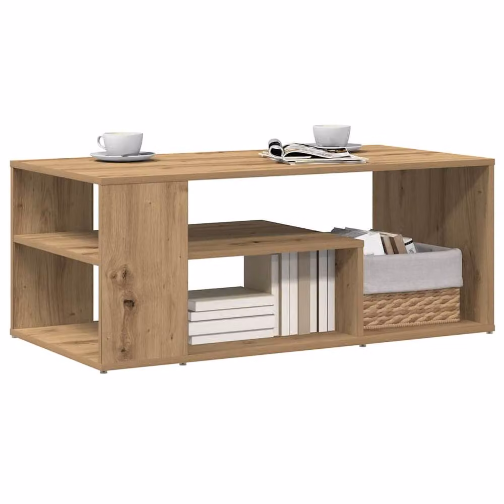 Berkfield Home Artisan Oak Coffee Table in Brown, W/D/H: 100 x 50 x 40 cm – 3