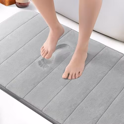 Keplin Memory Foam Bath Mat, Grey, W/L: 60 x 90 cm – 1