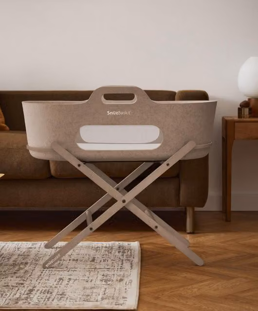 Snuz Baskit Moses Basket and Stand in Brown