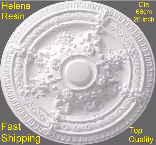 NMC Helena Lightweight Modern Ceiling Rose Canopy in White