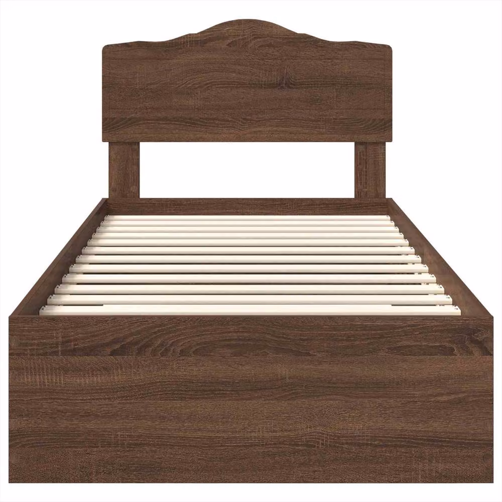 Berkfield Home Modern Bed Frame with Headboard in Brown Oak, Engineered Wood – 3