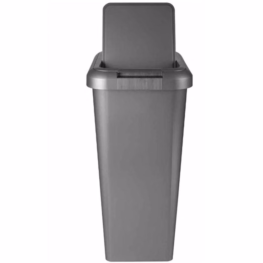 VOGREX 45 Litre Touch Top Silver and Grey Plastic Kitchen Rubbish Bin – 2