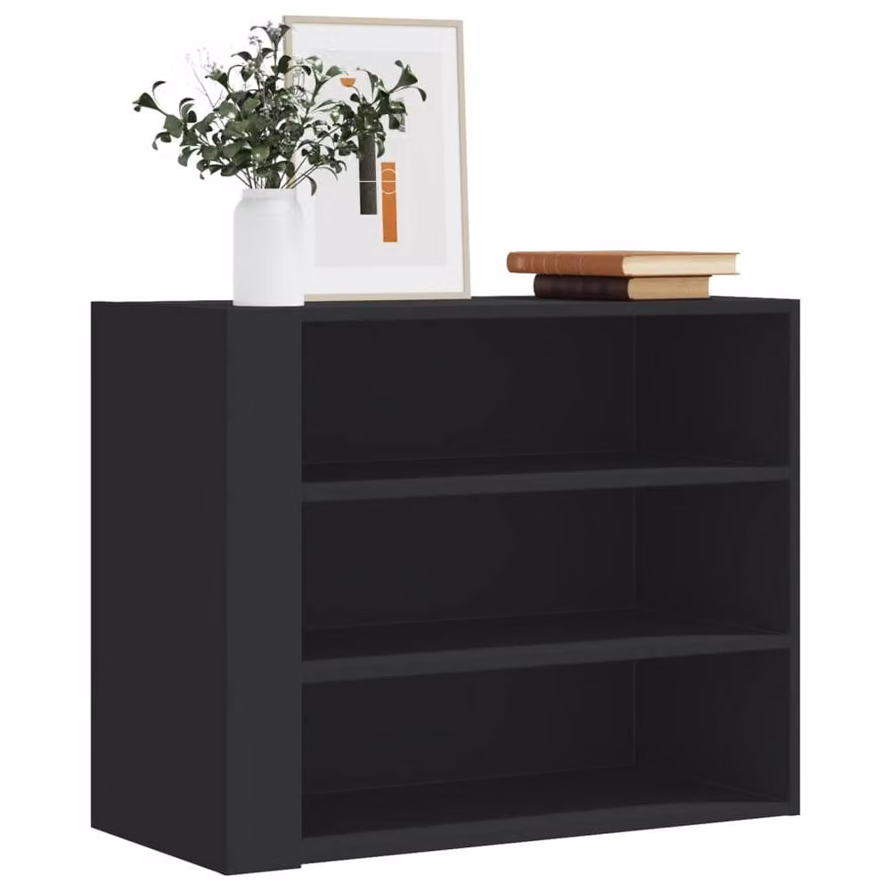 Berkfield Home Wall Cabinet in Black Matt MDF, W/D/H: 75 x 35 x 60 cm – 2