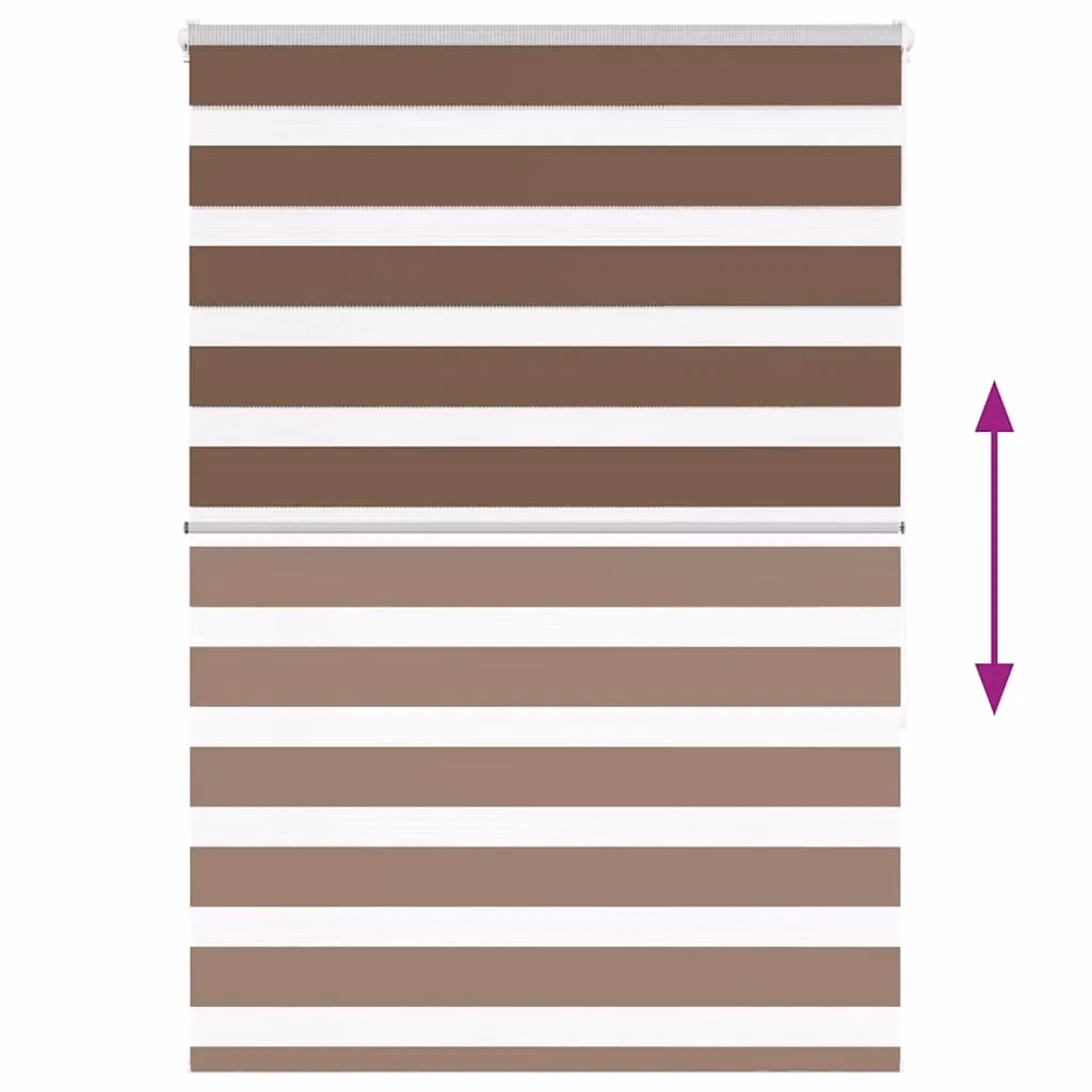 Berkfield Home Brown Zebra Day and Night Blind, W: 115 cm, H: 150 cm – 3