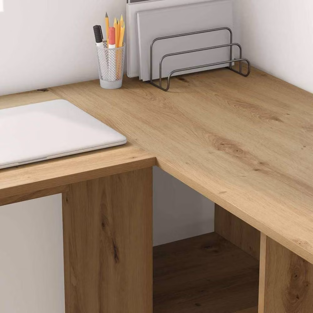 Berkfield Home Artisan Oak Computer Desk in Light Brown – 4