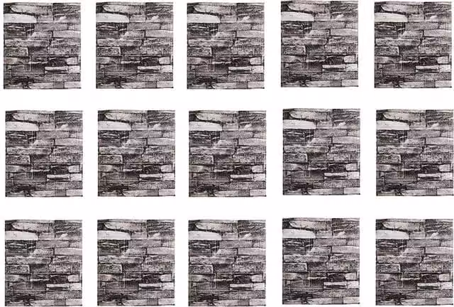 Livingandhome 15-Pack 3D Brick Effect Peel and Stick Wall Panels in Grey XPE Foam