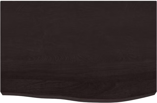 Berkfield Home Table Top in Dark Brown Treated Solid Oak, W/D/H: 60 x 40 x (2-6) cm, Dark Grey