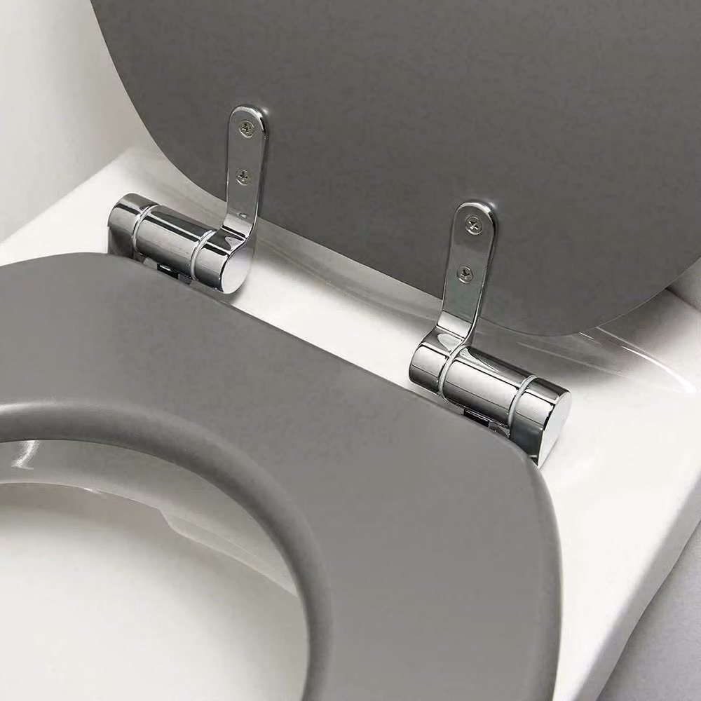 Kelvenix Grey Corner Wooden MDF Toilet Seat with Diamante Detail – 3