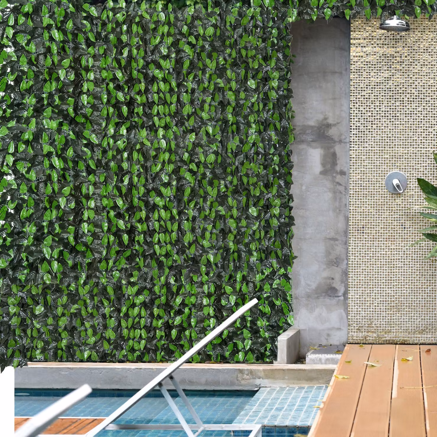Outsunny Artificial Leaf Hedge Screen Privacy Fence Panel in Green – 2