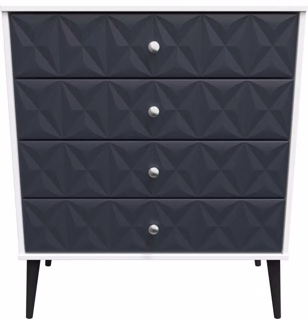 Ready Assembled 2 U Toledo 4 Drawer Chest in Dark Blue and Black – 1