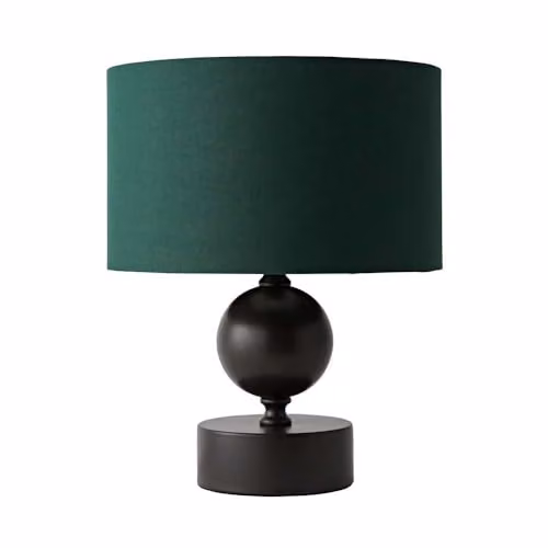 ValueLights Anthony Candlestick Table Lamp with Green Fabric Drum Shade and Bulb – 2