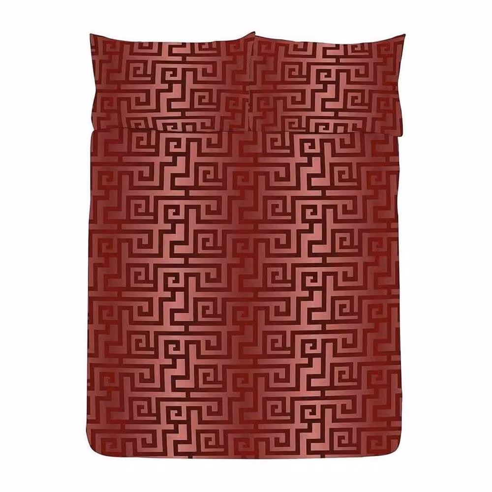 K Collection Athena Reversible Single Cotton Duvet Set and Pillowcase in Red – 2