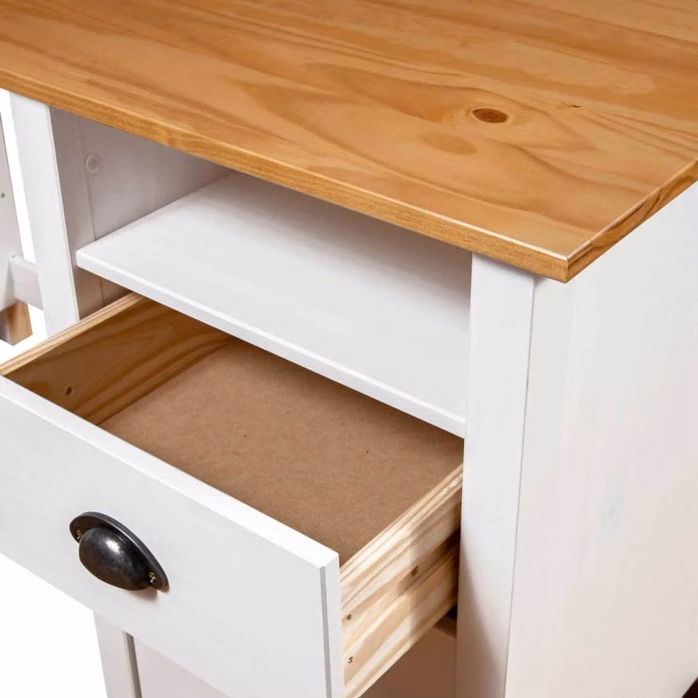 Berkfield Home Stylish Writing Desk with 3 Drawers in White Solid Pine Wood, W/D/H: 120 x 50 x 74 cm – 2