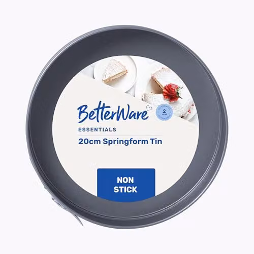BetterWare Essentials Non-Stick Round Springform Cake Tin in Silver