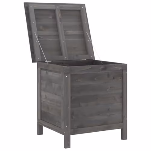 vidaXL Garden Storage Box in Anthracite, Solid Fir Wood, W/D/H: 50 x 49 x 56.5 cm – 5