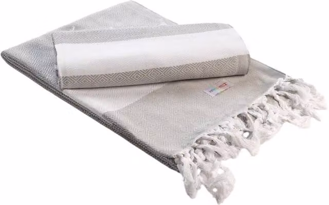 ARTG Hamamzz Marmaris Deluxe Striped Cotton Towel in Light Grey
