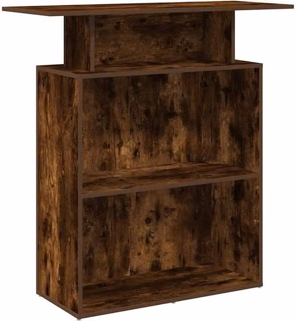 Berkfield Home Smoked Oak Reception Desk in Brown, W/D/H: 100 x 40 x 104 cm