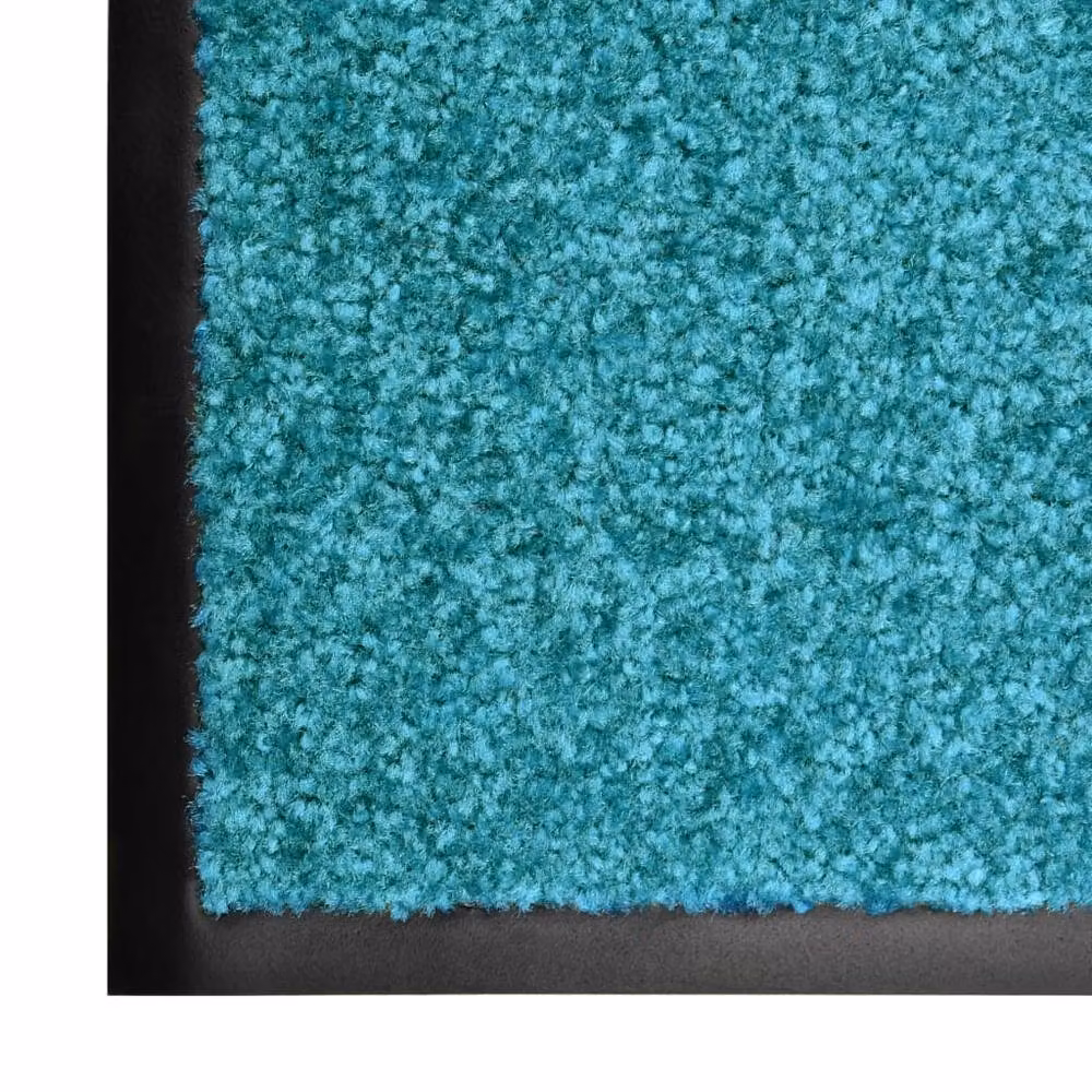 Berkfield Home Washable Non-Slip Doormat in Teal Blue, W/D: 90 x 150 cm – 3