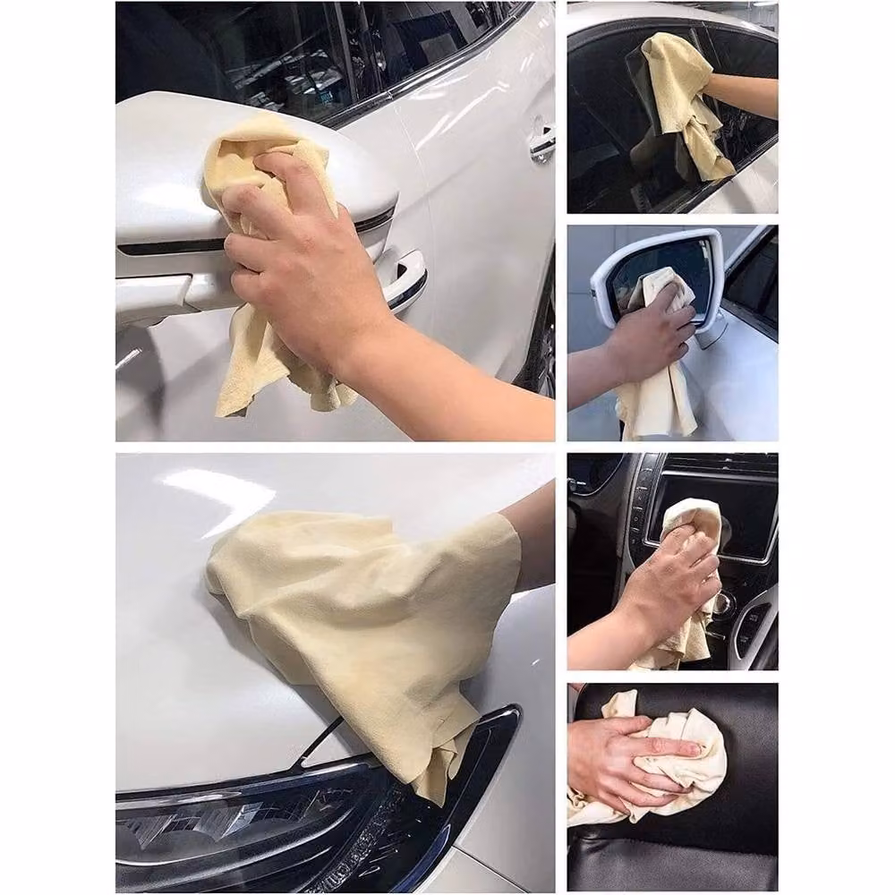 NESTLUNE Large Natural Chamois Leather Car Drying Cloth, Beige, W: 100 cm, D: 15 cm – 5