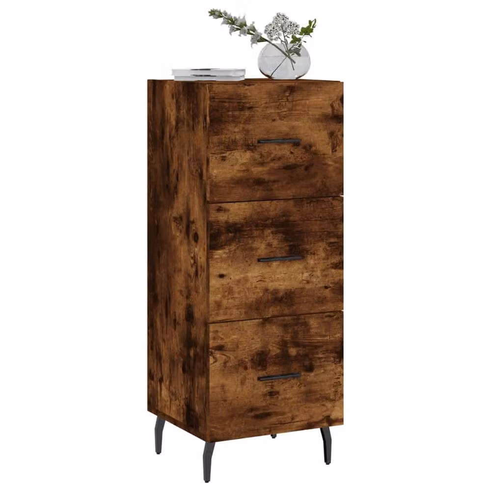 Berkfield Home Modern Smoked Oak Sideboard in Brown, W/D/H: 34.5 x 34.5 x 90 cm – 3
