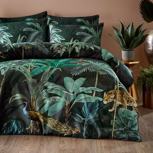 Paoletti Siona Reversible Wild Animals Cotton Duvet Cover Set, Multicolour, W/D/H: 200 x 200 x 140 cm – 1