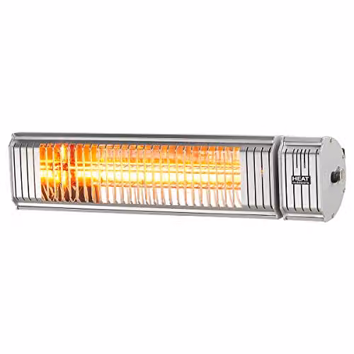 Shadow XT 2kW Oscillating Electric Infrared Patio Heater with Bluetooth Remote Control, Silver
